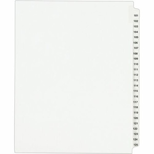 Avery Standard Collated Legal Exhibit Divider Sets - Avery Style - 25 x Divider(s) - Printed Tab(s) - Digit - 101-125
