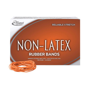 Alliance Non-Latex Rubber Bands, Size 19, 0.04" Gauge, Orange, 1 lb Box, 1,440/Box (ALL37196) View Product Image