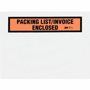 3M Packing List/Invoice Enclosed Envelopes - Packing List - 4 1/2" Width x 5 1/2" Length - Self-sealing - Clear - Polyethylene