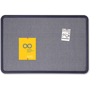 Quartet Contour Bulletin Board - 36" Board Height x 48" Board Width - Blue Fabric Surface - Durable, Self-healing - Navy Frame