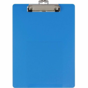 Officemate Low-profile Clip Plastic Clipboard - 8 1/2" x 11" Sheet Size - Acrylic - Blue