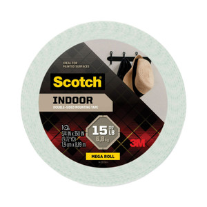 Scotch Permanent High-Density Foam Mounting Tape, Holds Up to 2 lbs, 0.75 x 350, White