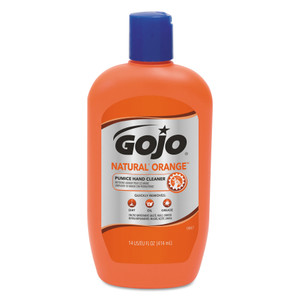 GOJO NATURAL ORANGE Pumice Hand Cleaner, Citrus, 14 oz Bottle (GOJ095712EA) View Product Image