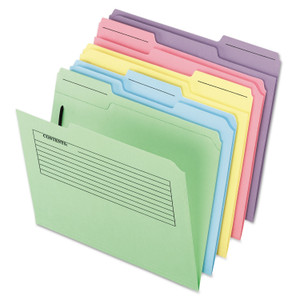 Pendaflex Printed Notes Fastener Folder, 1 Fastener, Letter Size, Assorted Colors, 30/Pack