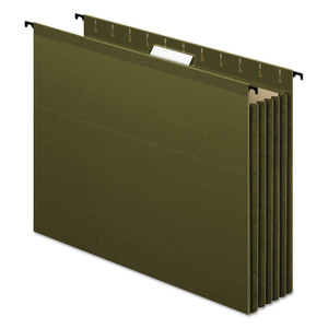 Pendaflex SureHook Hanging Pocket File, Letter Size, 1/5-Cut Tabs, Standard Green, 4/Pack