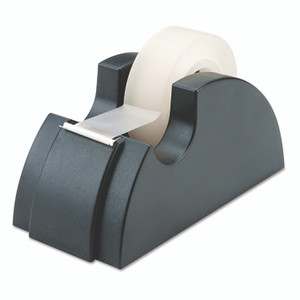 AbilityOne 7520002402411, SKILCRAFT Desktop Tape Dispenser, Rubber Feet, Serrated Cutting Edge, 1" Core, Plastic, Black