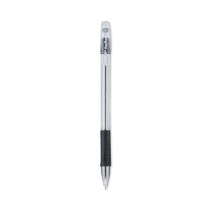 Pilot EasyTouch Ballpoint Pen, Stick, Fine 0.7 mm, Black Ink, Clear/Black Barrel, Dozen