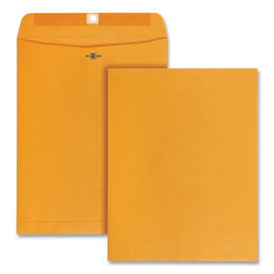 Quality Park Clasp Envelope, 28 lb Bond Weight Kraft, #97, Square Flap, Clasp/Gummed Closure, 10 x 13, Brown Kraft, 100/Box QUA37897