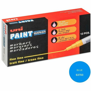 uniball™ uni-Paint PX-21 Oil-Based Paint Marker - Fine Marker Point - Blue Ink - Oil Based