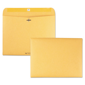 Quality Park Redi-File Clasp Envelope, #90, Cheese Blade Flap, Clasp/Gummed Closure, 9 x 12, Brown Kraft, 100/Box