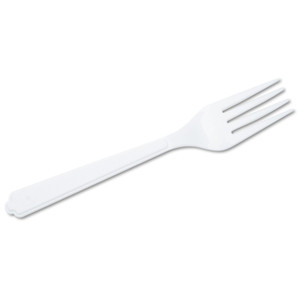 AbilityOne 7340000221315, SKILCRAFT, Plastic Flatware, Type III, Fork, White, 100/Pack (NSN0221315) View Product Image