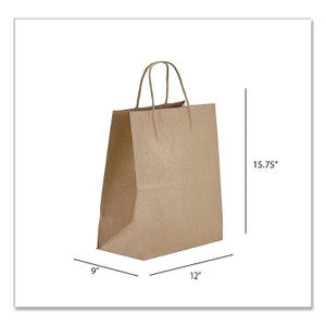 Prime Time Packaging Kraft Paper Bags, Regal, 12 x 9 x 15.75, Natural, 200/Carton (PTENK12916) View Product Image