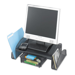 Safco Onyx Mesh Monitor Stand, 19.25" x 11.25" x 6.25", Black (SAF2159BL) View Product Image