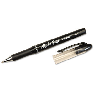 AbilityOne 7520014244875 SKILCRAFT AlphaGrip Ballpoint Pen, Stick, Medium 1 mm, Black Ink, Black Barrel, Dozen (NSN4244875) View Product Image