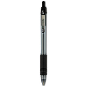 Zebra Z-Grip Ballpoint Pen, Retractable, Medium 1 mm, Black Ink, Clear/Black Barrel, 12/Pack