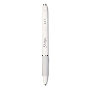 Sharpie S-Gel S-Gel Fashion Barrel Gel Pen, Retractable, Medium 0.7 mm, Black Ink, Pearl White Barrel, Dozen (SAN2126236) View Product Image