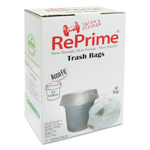 AccuFit Linear Low Density Can Liners with AccuFit Sizing, 44 gal, 0.9 mil, 37" x 50", Clear, 50 Bags/Box, 4 Boxes/Carton
