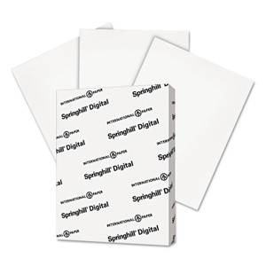 Springhill Digital Index White Card Stock, 92 Bright, 110 lb Index Weight, 8.5 x 11, White, 250/Pack