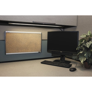 AbilityOne 7195016222141, SKILCRAFT Cubicle Cork Board, 24" x 14", Tan Surface, Satin Aluminum Frame