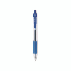 Zebra Sarasa Dry Gel X20 Gel Pen, Retractable, Fine 0.5 mm, Blue Ink, Clear/Blue Barrel, 12/Pack