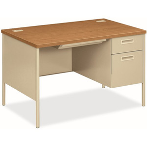 HON Metro Classic HP3251R Pedestal Desk - 29.5" Height x 48" Width x 30" Depth - 2 x Box, File Drawer(s)Right Side - Square Edge - Finish: Harvest, Putty