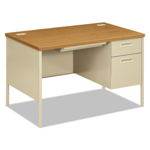 HON Metro Classic Series Right Pedestal Desk, 48" x 30" x 29.5", Harvest/Putty