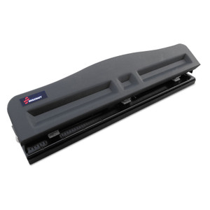 AbilityOne 7520016203827 SKILCRAFT Light-Duty Three-Hole Punch, 9/32" Holes, 10-Sheet, Black (NSN6203827) View Product Image