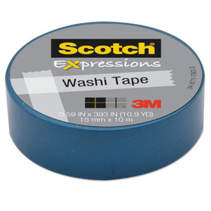 Scotch Expressions Washi Tape, 1.25" Core, 0.59" x 32.75 ft, Blue Scotch Expressions Washi Tape, 1.25" Core, 0.59" x 32.75 ft, Blue