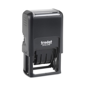 Trodat Printy Economy 5-in-1 Date Stamp, Self-Inking, 1.63" x 1", Blue/Red (USSE4754)