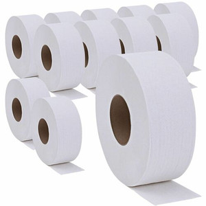 Genuine Joe 2-ply Jumbo Roll Dispenser Bath Tissue - 2 Ply - 3.30" Width x 650 ft Length - 3 19/64" Core - White