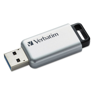 Verbatim Store 'n' Go Secure Pro USB Flash Drive with AES 256 Encryption, 64 GB, Silver (VER98666) View Product Image