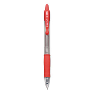 Pilot G2 Premium Gel Pen Convenience Pack, Retractable, Extra-Fine 0.38 mm, Red Ink, Clear/Red Barrel (PIL31279) View Product Image