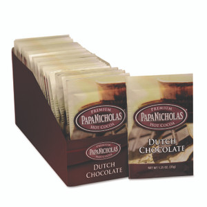 PapaNicholas Coffee Premium Hot Cocoa, Dutch Chocolate, 24/Carton