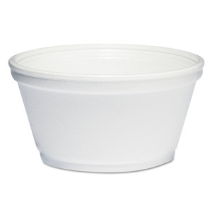 Dart Foam Container, Extra Squat, 8 oz, White, 1,000/Carton (DCC8SJ20) View Product Image