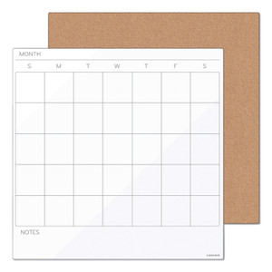 U Brands Tile Board Value Pack, (1) Tan Cork Bulletin, (1) White Undated Calendar Dry Erase, 14 x 14 View Product Image