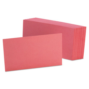 Oxford Unruled Index Cards, 3 x 5, Cherry, 100/Pack (OXF7320CHE) View Product Image