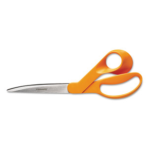 Fiskars Home and Office Scissors, 9" Long, 4.5" Cut Length, Orange Offset Handle (FSK1944101008) View Product Image