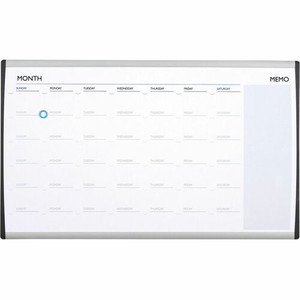 Quartet Arc Cubicle Whiteboard Calendar - 18" Board Height x 30" Board Width - White Natural Cork Surface - Magnetic, Calendar, Durable, Lightweight - Silver Aluminum Frame