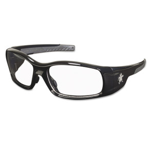 MCR Safety Swagger Safety Glasses, Black Frame, Clear Lens (CRWSR110) View Product Image