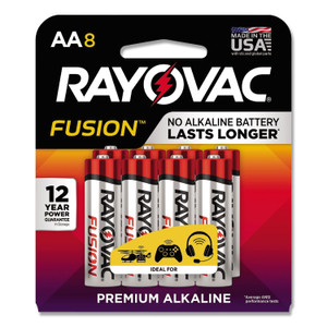 Rayovac Fusion Advanced Alkaline AA Batteries, 8/Pack (RAY8158TFUSK) View Product Image