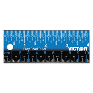 Victor Stainless Steel Dual Colour Easy Read Ruler - 12" Length - (VCTEZ12SBL)