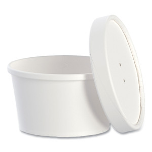 SOLO Flexstyle Double Poly Food Combo Packs, 8 oz, White, Paper, 25/Pack, 10 Packs/Carton