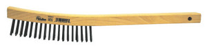 Weiler Curved Handle Scratch Brushes  14 In  4 X 18 Rows  Steel Wire  Wood Handle (804-44056) View Product Image