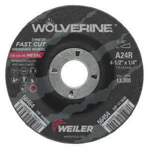 4-1/2 X 1/4 Wolv Ty27 Grind Whl  A24R  7/8 Ah (804-56464)
