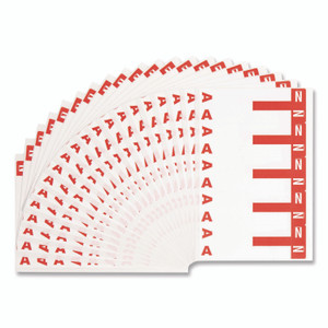 Smead AlphaZ Color-Coded First Letter Combo Alpha Labels, A/N, 1.16 x 3.63, Red/White, 5/Sheet, 20 Sheets/Pack