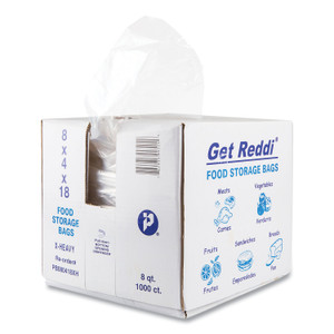 Inteplast Group Food and Utility Bags, 2 gal, 8" x 4" x 18", Clear, 1,000/Carton