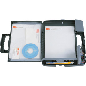 Officemate Portable Clipboard Storage Case - Storage for Stationary - Charcoal