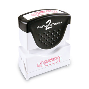 ACCUSTAMP2 Pre-Inked Shutter Stamp, Red, POSTED, 1.63 x 0.5