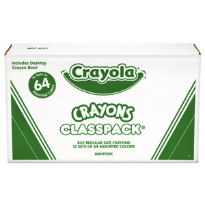 Crayola Classpack Regular Crayons, Assorted, 13 Caddies, 832/Box