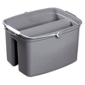 Rubbermaid Commercial Double Utility Pail, 17 qt, Plastic, Gray (RCP2617GRA) View Product Image